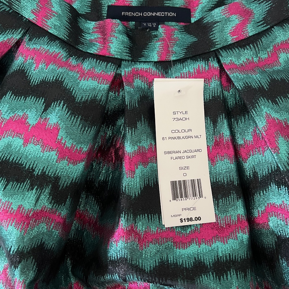 French connection Siberian jacquard flared skirt size 0